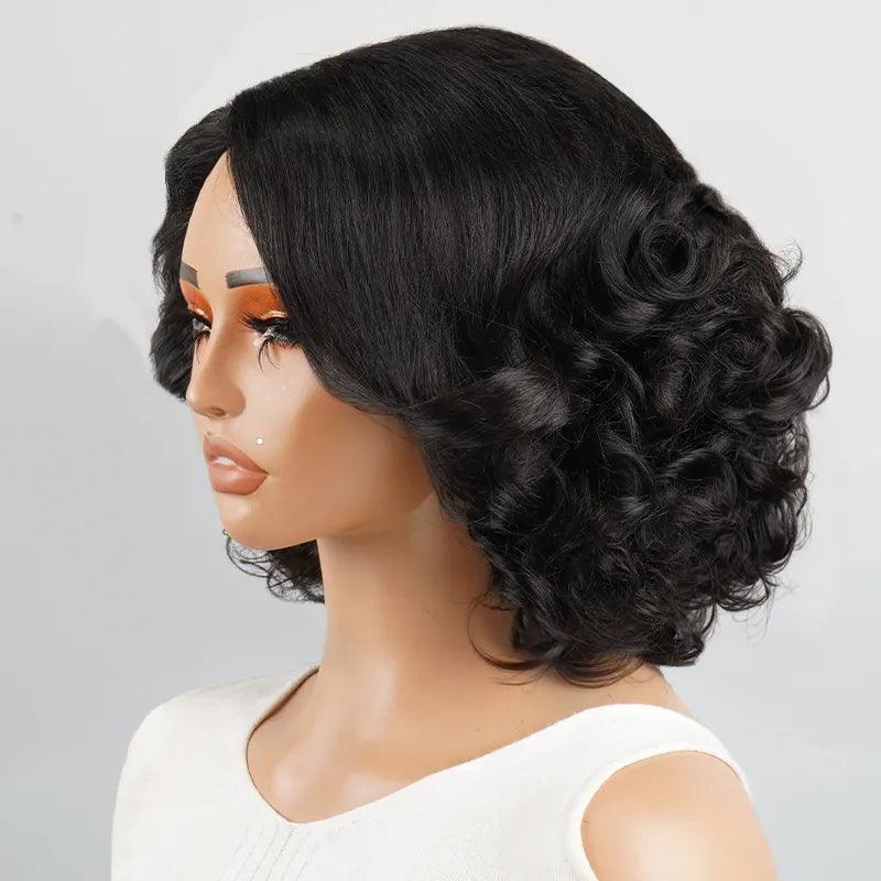 13x4 Bouncy Bob Rose Curly Lace Front Human Hair Wig - SHINE HAIR WIG