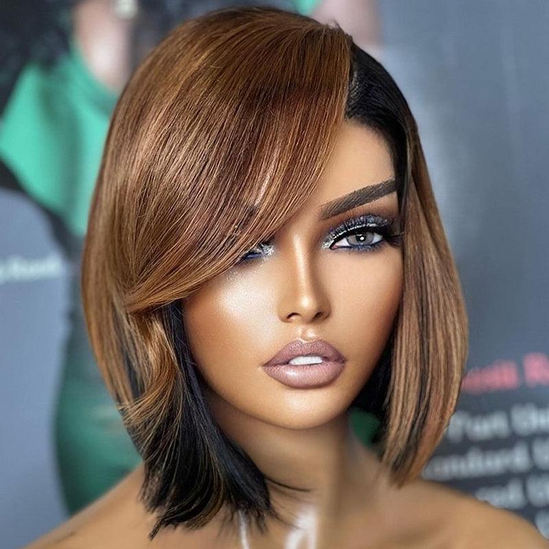 Shine hair ombre bob wig human hair