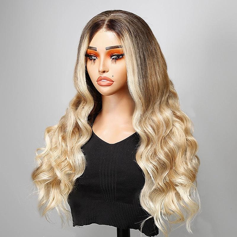 13x4 Styling Designer Wig Color Ombre blonde Ocean Wave Human Hair - SHINE HAIR WIG