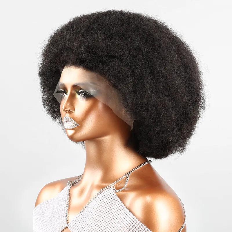 13x4 Super Afro Kinky Curly Bob Wig Lace Frontal Wig - SHINE HAIR WIG