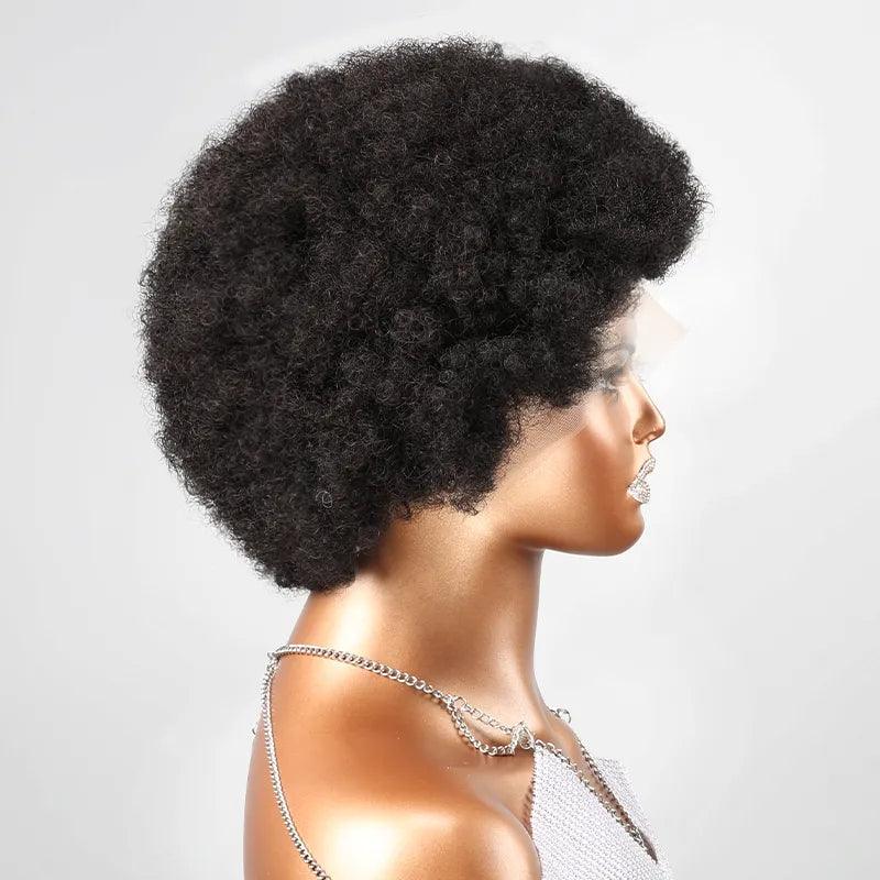 13x4 Super Bouncy Afro Kinky Curly Bob Wig Lace Frontal Human Hair - SHINE HAIR WIG
