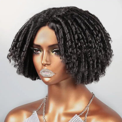13x4 T Part Juicy Coils Lace Frontal Curly Short Bob Wig Human Hair - SHINE HAIR WIG