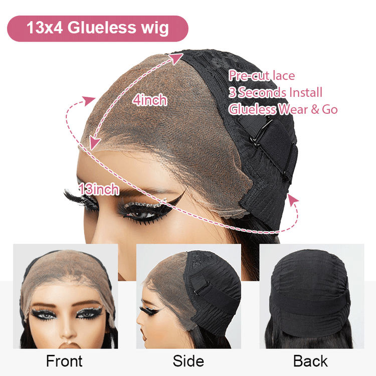 5x5 13x4 Glueless Trendy Short Cut Bob Water Wave Wig Human Hair