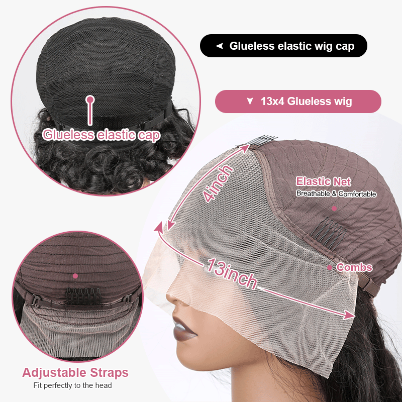 2 𝑭𝑶𝑹 $79🔥13×1 Lace Pixie Cut Curly Wig +Short Pixie Bob Human Hair Wig 200% Densité