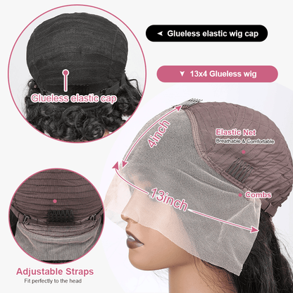 2 𝑭𝑶𝑹 $79🔥13×1 Lace Pixie Cut Curly Wig +Short Pixie Bob Human Hair Wig 200% Densité