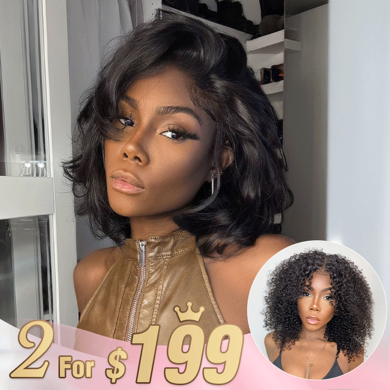 2 𝑭𝑶𝑹 $199🔥Trendy Glueless Pre-bleached Konts Wear Go Human Hair Wig