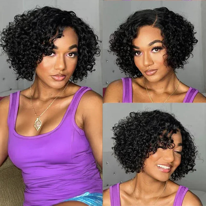 𝐇𝐨𝐭 𝐨𝐧 𝐭𝐫𝐞𝐧𝐝 𝐚𝐧𝐝 𝐫𝐞𝐚𝐝𝐲 𝐢𝐧 𝟐𝟒𝐡⚡Trendy Short Bob Wig 13x4 Lace Curly Human Hair