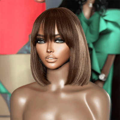 2 𝑭𝑶𝑹 $99🔥 Glueless Summer Essential Silky Bob Easy To Style Straight Wig With Bangs