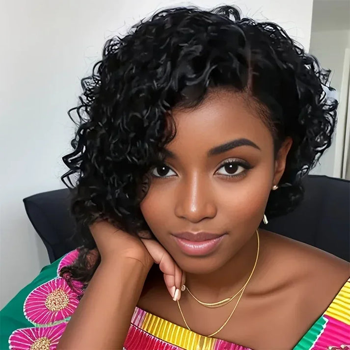 𝐇𝐨𝐭 𝐨𝐧 𝐭𝐫𝐞𝐧𝐝 𝐚𝐧𝐝 𝐫𝐞𝐚𝐝𝐲 𝐢𝐧 𝟐𝟒𝐡⚡Trendy Short Bob Wig 13x4 Lace Curly Human Hair