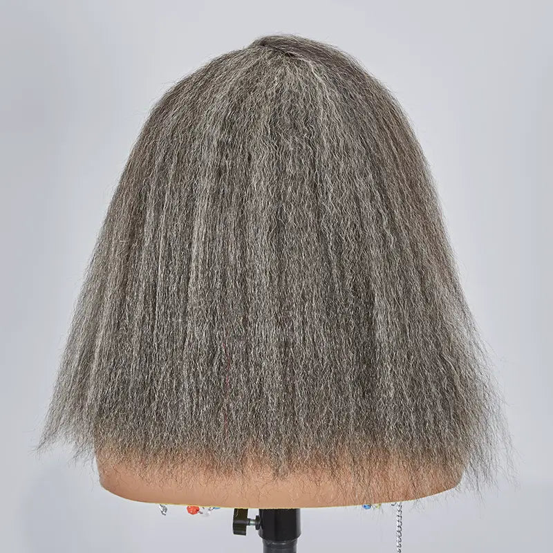 13x4 Glueless Timeless Salt &amp; Pepper Color Yaki Straight Wig