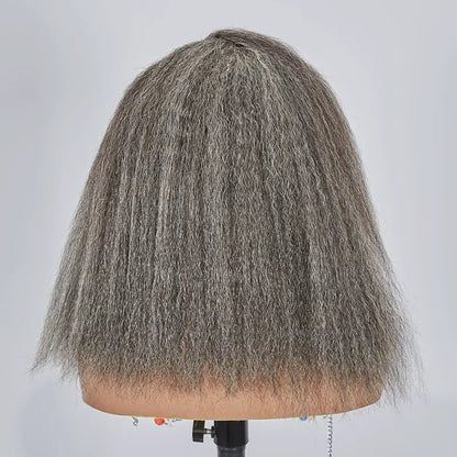 13x4 Glueless Timeless Salt &amp; Pepper Color Yaki Straight Wig