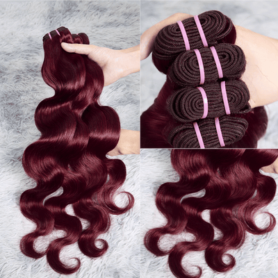Dark 99J Body Wave Bundles Virgin Brazilian Human Hair Extensions
