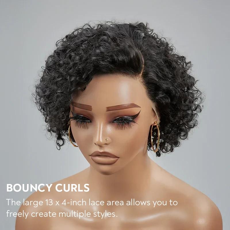 𝐇𝐨𝐭 𝐨𝐧 𝐭𝐫𝐞𝐧𝐝 𝐚𝐧𝐝 𝐫𝐞𝐚𝐝𝐲 𝐢𝐧 𝟐𝟒𝐡⚡Trendy Short Bob Wig 13x4 Lace Curly Human Hair