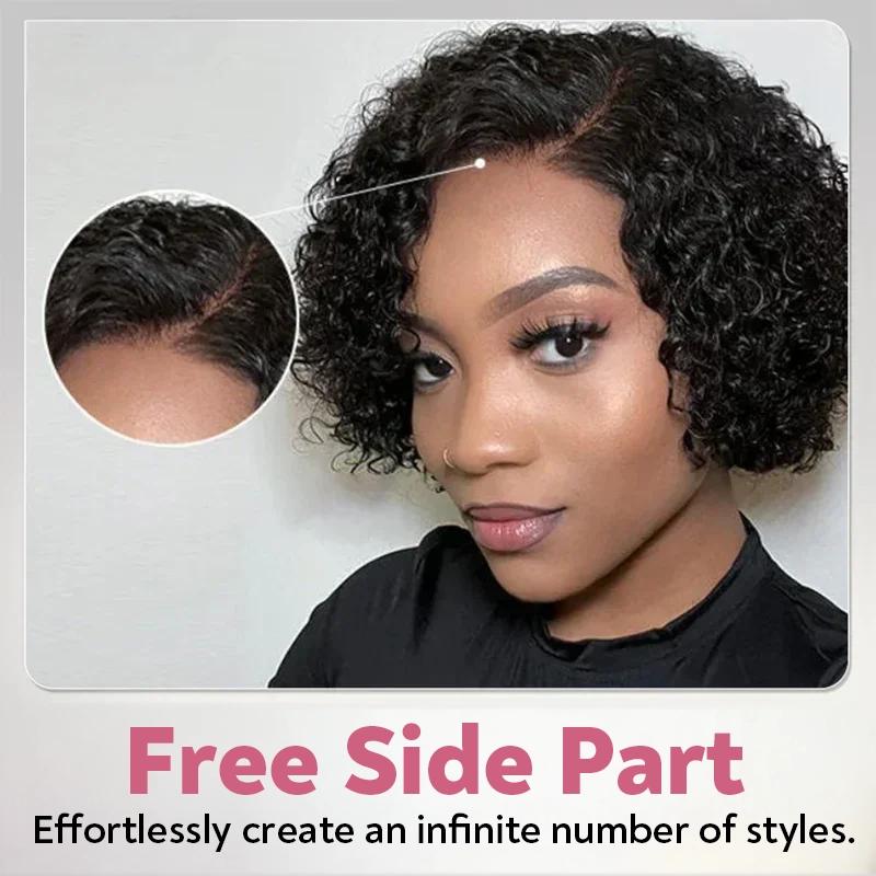 𝐇𝐨𝐭 𝐨𝐧 𝐭𝐫𝐞𝐧𝐝 𝐚𝐧𝐝 𝐫𝐞𝐚𝐝𝐲 𝐢𝐧 𝟐𝟒𝐡⚡Trendy Short Bob Wig 13x4 Lace Curly Human Hair