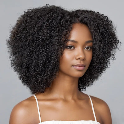 7x5 13x4 Glueless Natural Bouncy Bob Jerry Curl Human Hair Wig