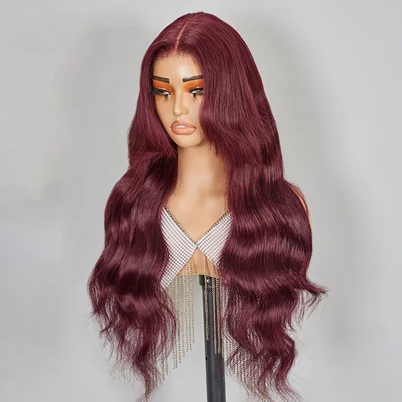 7x5 13x4 Glueless 99J Color Pre-Everything Body Wave Frontal Wig