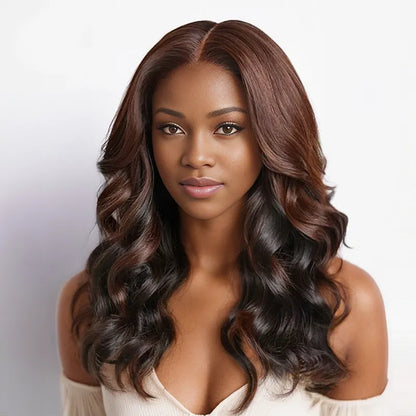 Ready to Go 9x6 Glueless Peekaboo Bronze Brown Bob Wig Body Wave