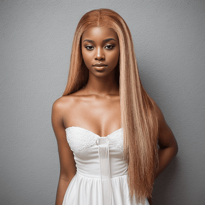 7x5 13x4 Glueless Blonde Highlight Wig Straight Human Hair