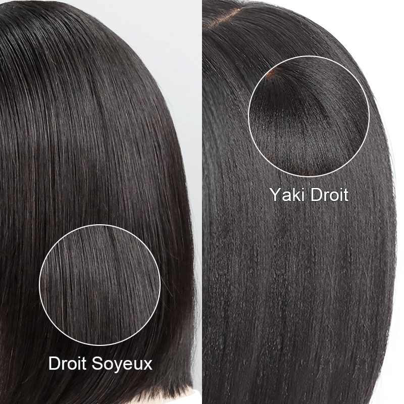 Glueless Yaki Straight Blunt Cut Bob with Bangs Wig Minimalist Lace Wig Beginner Friendly