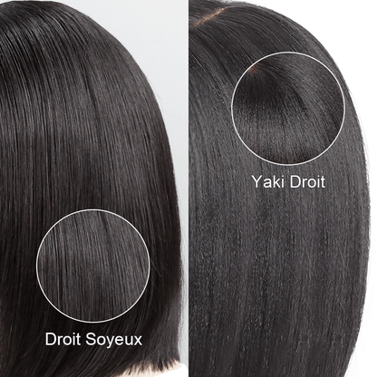 Glueless Yaki Straight Blunt Cut Bob with Bangs Wig Minimalist Lace Wig Beginner Friendly