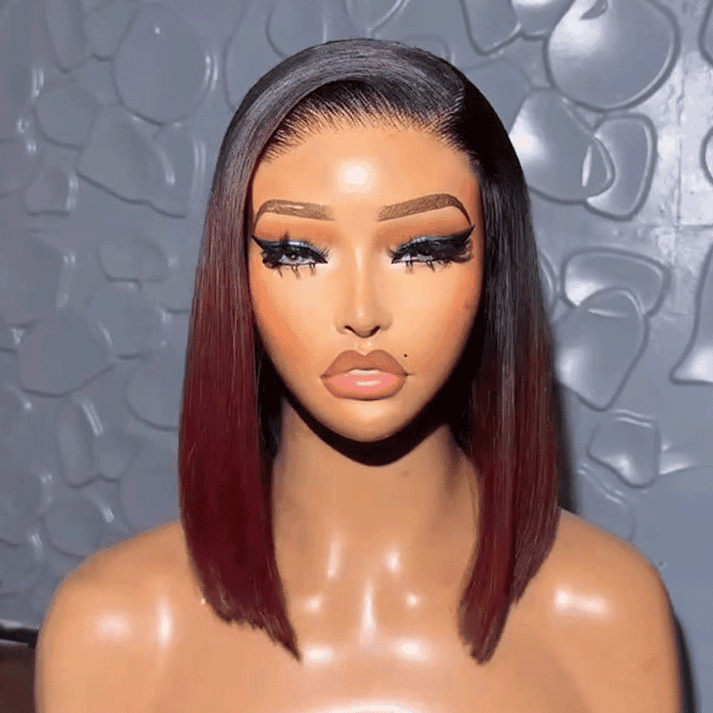 2 𝑭𝑶𝑹 $119🔥Best For Summer Glueless Highlight/Ombre 99J Color Bob Wear Go Wig