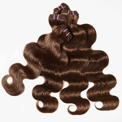 Dark Chocolate Brown Body Wave Bundles Virgin Brazilian Human Hair Extensions