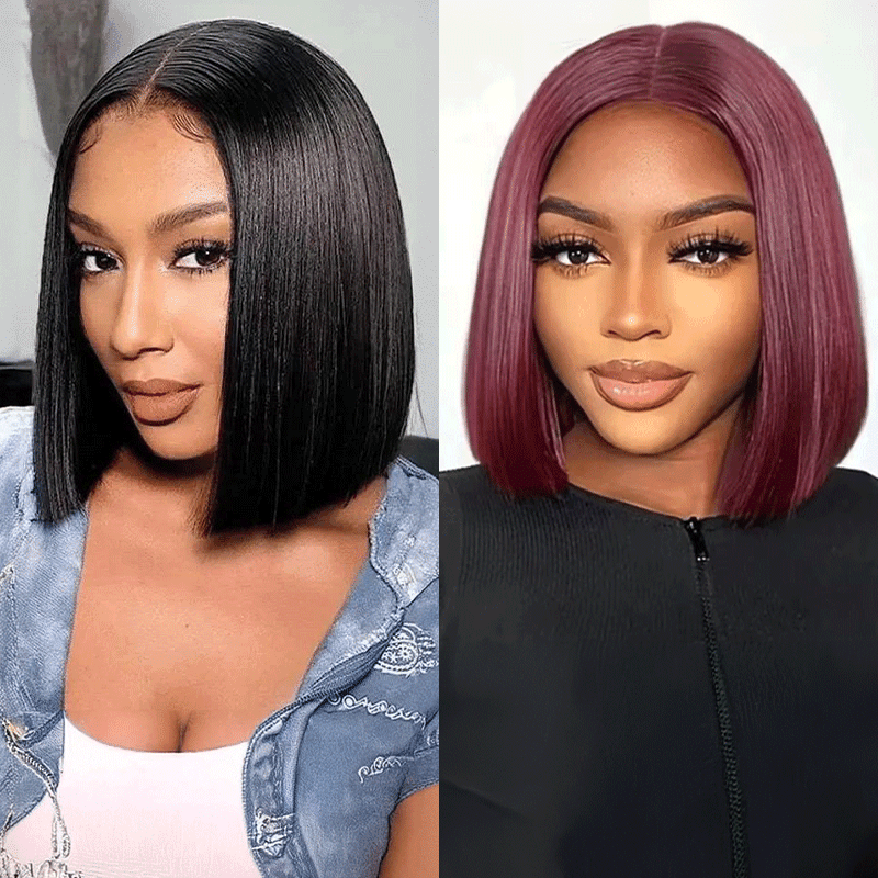 2 𝑭𝑶𝑹 $99🔥 For Beginners Effortless Pre-Plucked 2x6 Lace Bob Wig