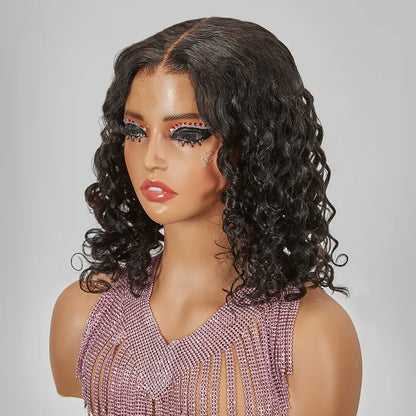 7x5 13x4 Glueless Trendy Short Cut Bob Water Wave Wig Human Hair