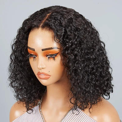 7x5 13x4 Glueless Bouncy Bob Wig Pre-bleached Knots Curly Human Hair