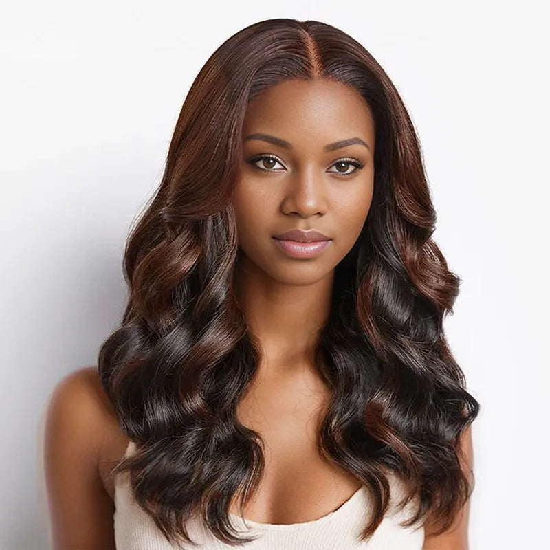 Ready to Go 9x6 Glueless Peekaboo Bronze Brown Bob Wig Body Wave