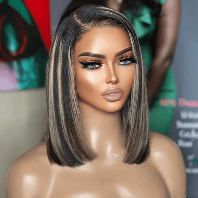 Effortless Elegance 7x4 Glueless Adjustable Cap Bleached Knots Color Highlight Wig