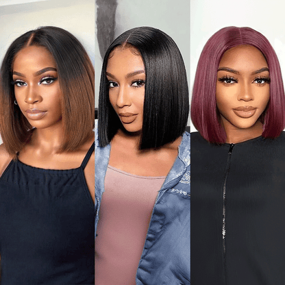 2 𝑭𝑶𝑹 $99🔥 For Beginners Effortless Pre-Plucked 2x6 Lace Bob Wig