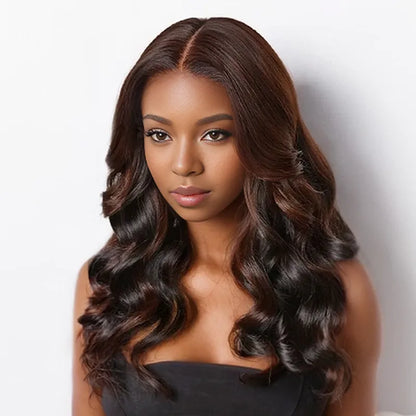 Ready to Go 9x6 Glueless Peekaboo Bronze Brown Bob Wig Body Wave