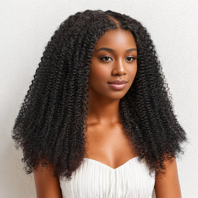 7x5 13x4 Glueless Kinky Curly Pre-bleached Knots Human Hair Wig