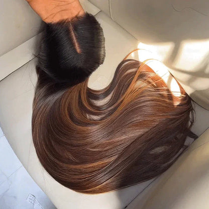 Silky &amp; Shiny Glueless 13x4 Ombré Highlight Straight Wig