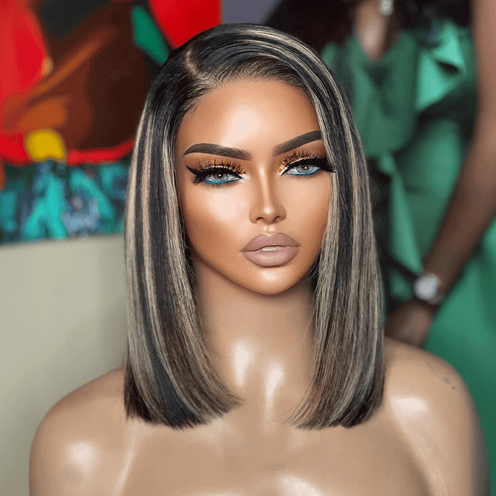 Effortless Elegance 7x4 Glueless Adjustable Cap Bleached Knots Color Highlight Wig
