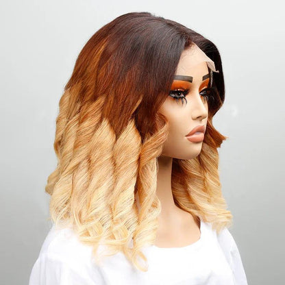 4x4 Design Stylist Light Ombre Luxe Wavy Lace Closure Bob Human Hair Wig - SHINE HAIR WIG