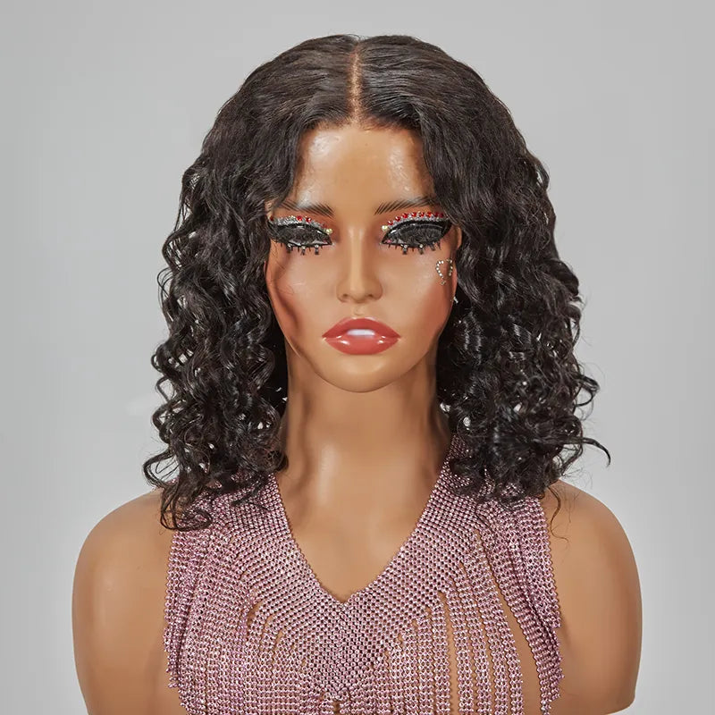 7x5 13x4 Glueless Trendy Short Cut Bob Water Wave Wig Human Hair