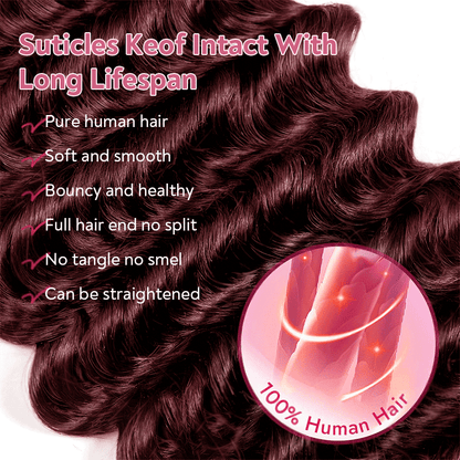 Water Wave Virgin Human Hair Extension Bundle Deal Hair Weave With Frontal