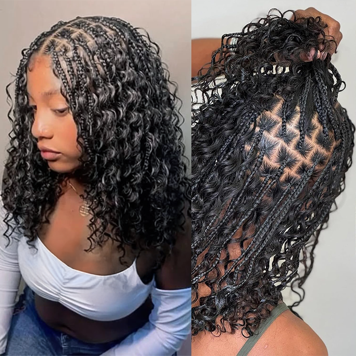 Bohemian Braided Full Lace Wig With Baby Hair Synthetic 300% Density