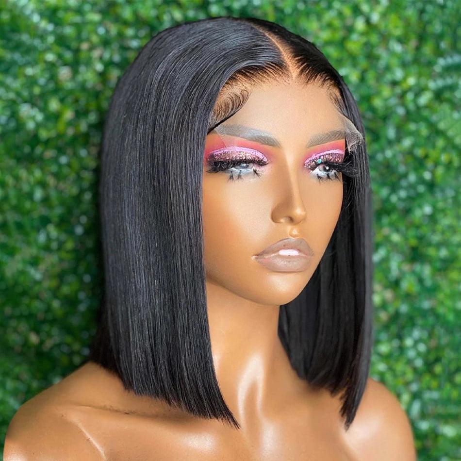 shine hair HD lace closure bob wig