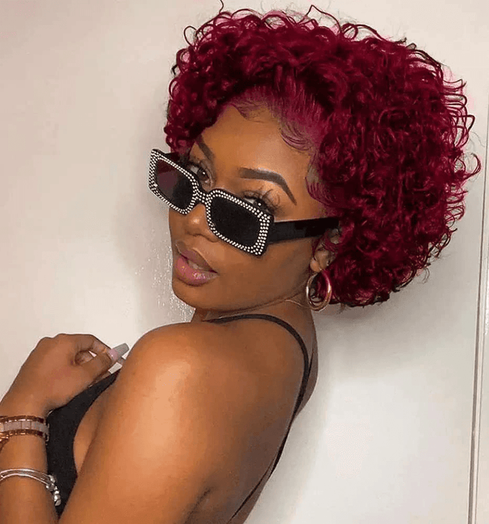2 𝑭𝑶𝑹 $65🔥Glueless Pixie Wig Short Natural Wig+Curly 3 Colors 13x1 Lace 100% Human Hair