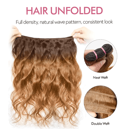 Water Wave Virgin Human Hair Extension Bundle Deal Hair Weave With Frontal