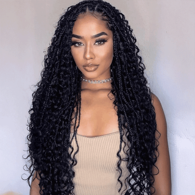 36 Inch Bohemian Braided Full Lace With Baby Hair Premium Synthetic Wig