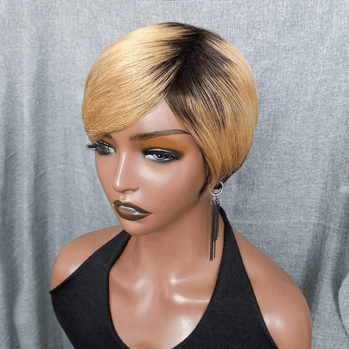 2 𝑭𝑶𝑹 $79🔥13×1 Lace Pixie Cut Curly Wig +Short Pixie Bob Human Hair Wig 200% Densité