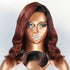 7x5 13x4 C Part Glueless Reddish Brown Bob Wig Wavy Frontal Wig - SHINE HAIR WIG