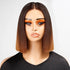 7x5 13x4 Elegant Brown Ombre Glueless Minimalist Bob Wig Straight Human Hair - SHINE HAIR WIG