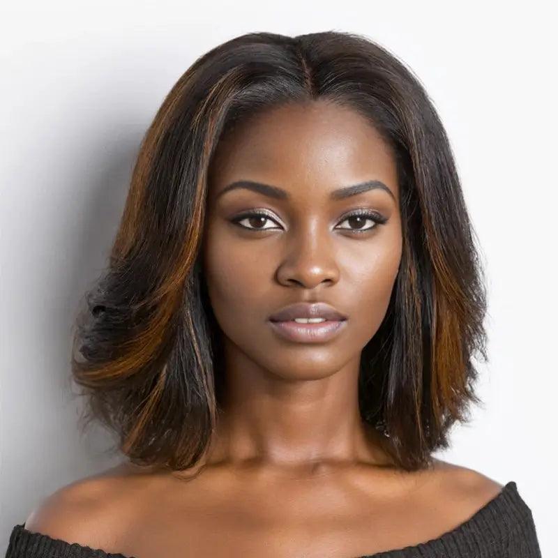 7x5 13x4 Glueless Conception Extrême Highlight Stacked Bob Wig Wavy - SHINE HAIR WIG