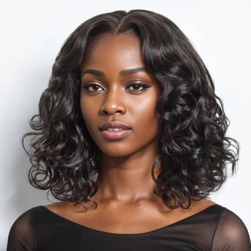 7x5 13x4 Glueless Pre Plucked Bob Wig Human Hair Natural Wave - SHINE HAIR WIG