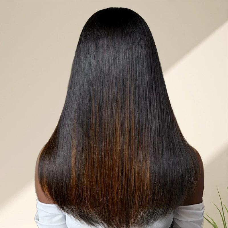 7x5 13x4 Layered Glueless Highlight Multicolor Silky Straight Wig - SHINE HAIR WIG